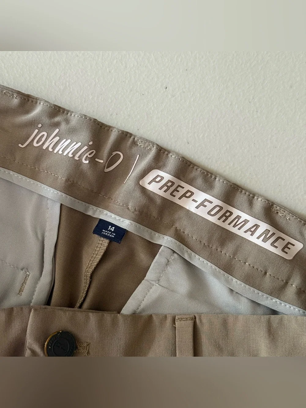 Lot of 2 Boys Khaki Chino Shorts Brooks Brothers & johnnie-O Size 14 Bundle